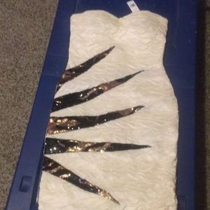 Very sexy and cute cream dress with sequin detail